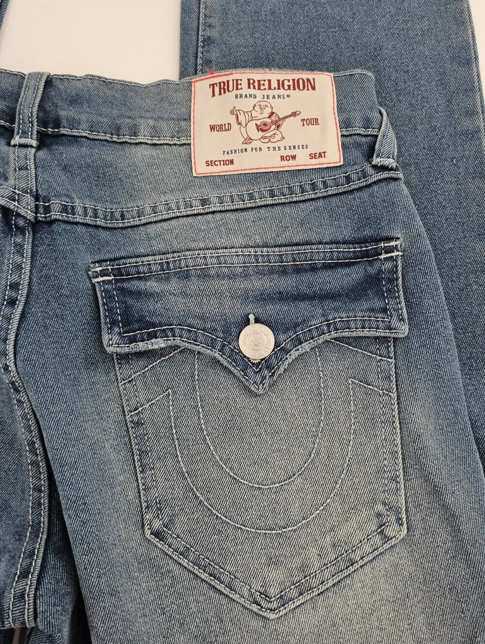 True Religion Ricky SN Flap Relaxed Straight Jeans World Tour Men's